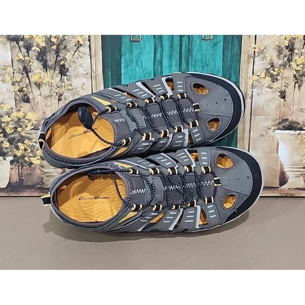 Eddie Bauer Mens Brown Athletic Outdoor Drawstring Water Shoes Size 9M